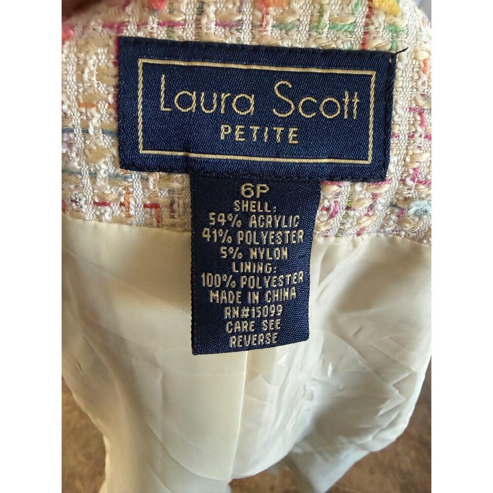 Pastel Jacket By Laura Scott Size 6 Petite - Picture 3 of 5